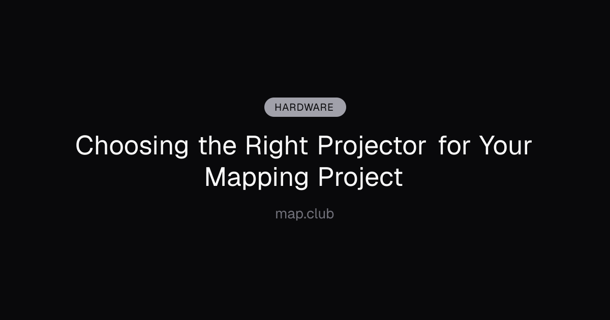 Choosing the Right Projector for Your Mapping Project